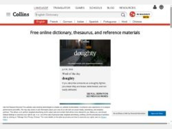 SEO analysis preview of collinsdictionary.com