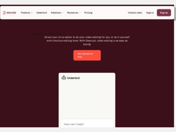 SEO analysis preview of descript.com