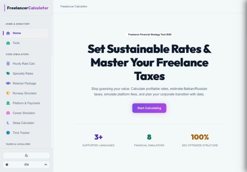 SEO analysis preview of freelancercalculator.com