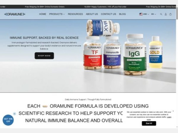 SEO analysis preview of oramune.com