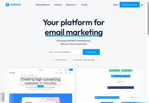 SEO analysis preview of systeme.io
