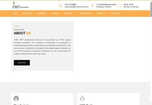 SEO analysis preview of fmtgarments.com